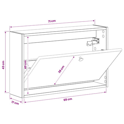 vidaXL Wall-Mounted Shoe Cabinet BREDA 71 x 17 x 43 cm Engineered Wood