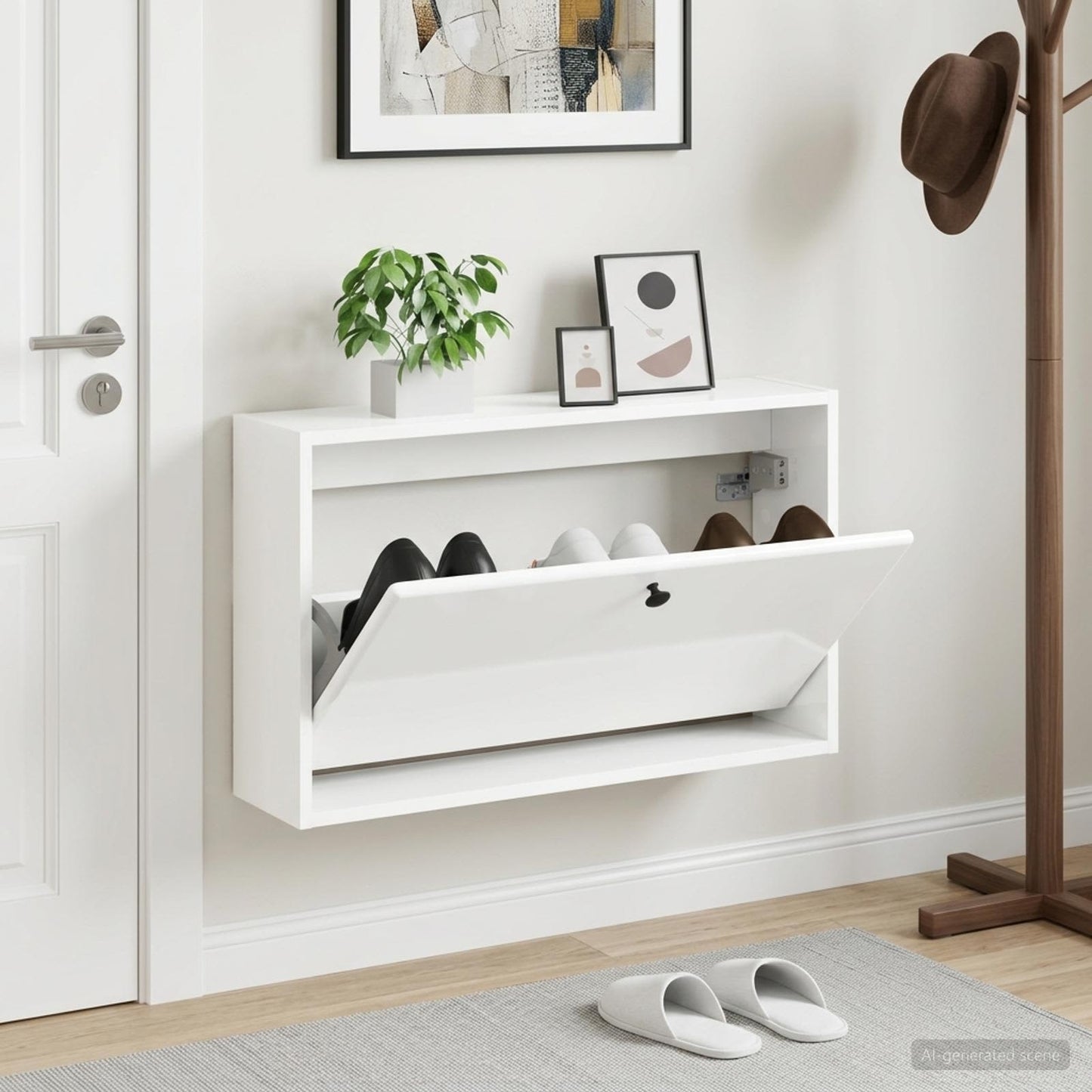 vidaXL Wall-Mounted Shoe Cabinet BREDA 71 x 17 x 43 cm Engineered Wood