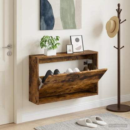 vidaXL Wall-Mounted Shoe Cabinet BREDA 71 x 17 x 43 cm Engineered Wood