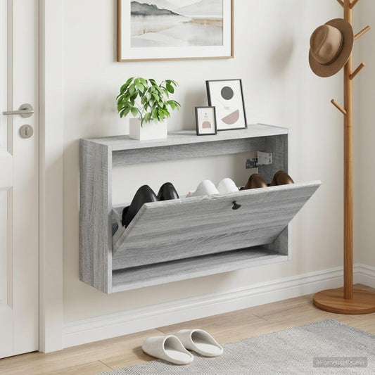 vidaXL Wall-Mounted Shoe Cabinet BREDA 71 x 17 x 43 cm Engineered Wood