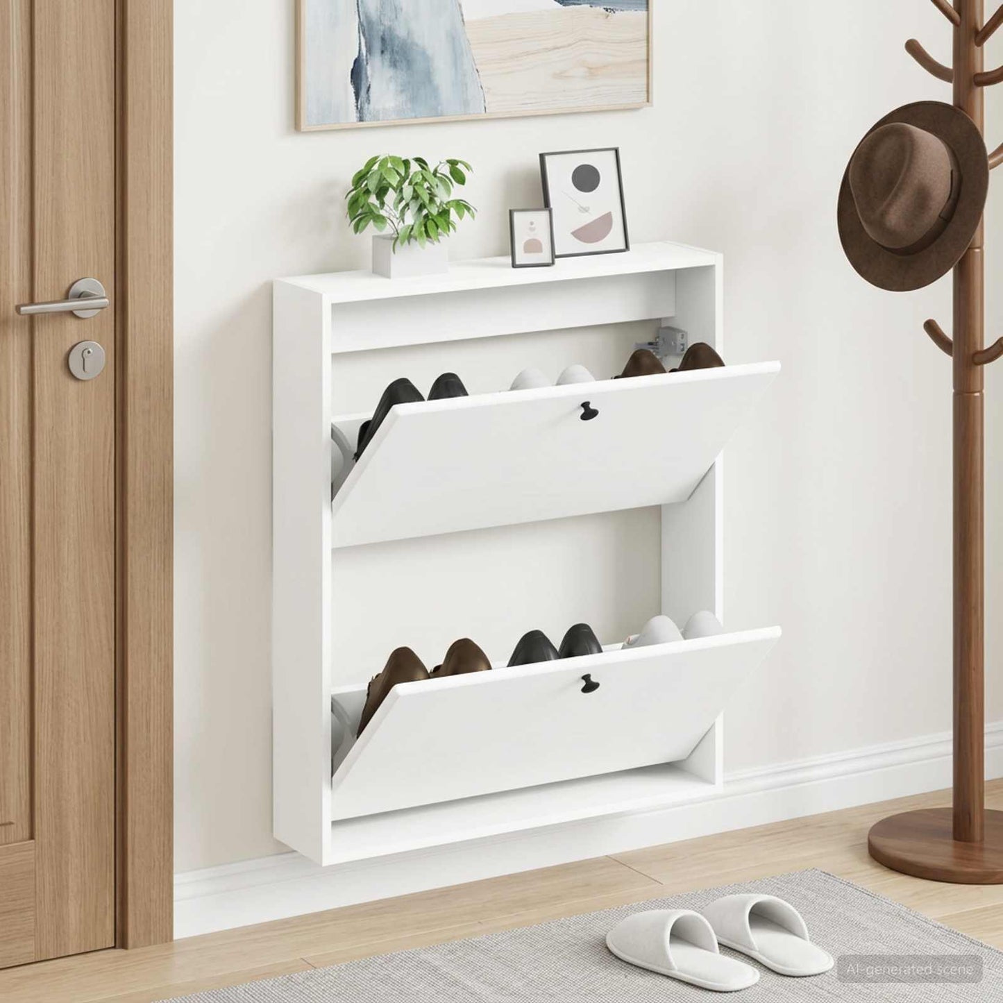 vidaXL Wall-Mounted Shoe Cabinet BREDA 71 x 17 x 86 cm Engineered Wood