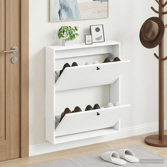 vidaXL Wall-Mounted Shoe Cabinet BREDA 71 x 17 x 86 cm Engineered Wood