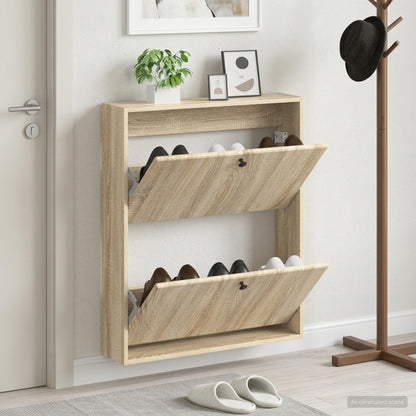 vidaXL Wall-Mounted Shoe Cabinet BREDA 71 x 17 x 86 cm Engineered Wood