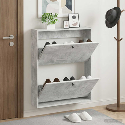 vidaXL Wall-Mounted Shoe Cabinet BREDA 71 x 17 x 86 cm Engineered Wood