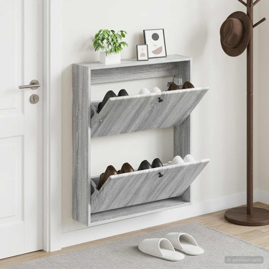 vidaXL Wall-Mounted Shoe Cabinet BREDA 71 x 17 x 86 cm Engineered Wood