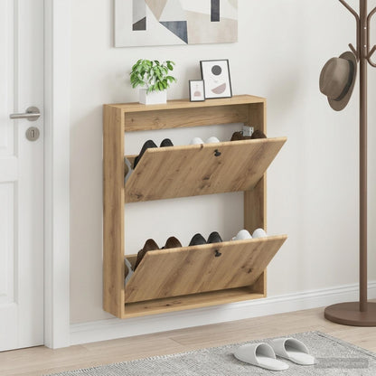 vidaXL Wall-Mounted Shoe Cabinet BREDA 71 x 17 x 86 cm Engineered Wood