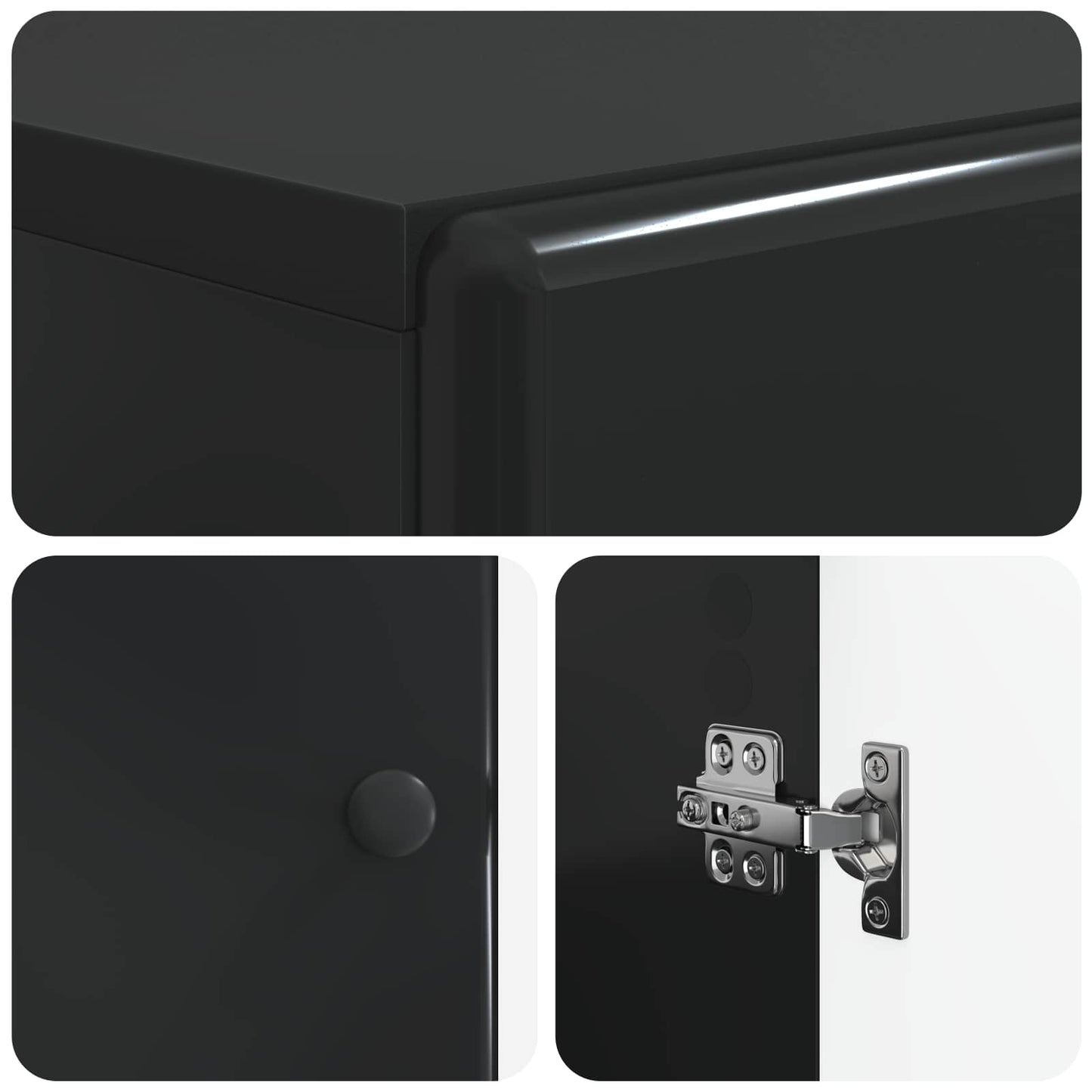vidaXL Shoe Cabinet BREDA 59.5 x 39.5 x 90 cm Engineered Wood Black