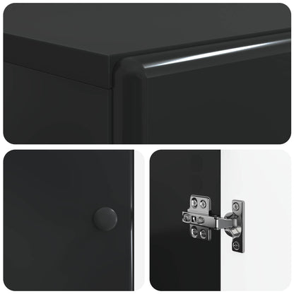 vidaXL Shoe Cabinet BREDA 59.5 x 39.5 x 90 cm Engineered Wood Black