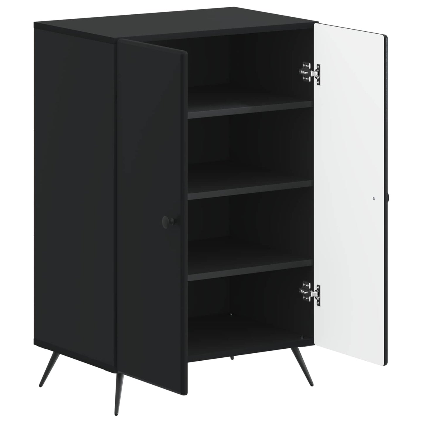vidaXL Shoe Cabinet BREDA 59.5 x 39.5 x 90 cm Engineered Wood Black
