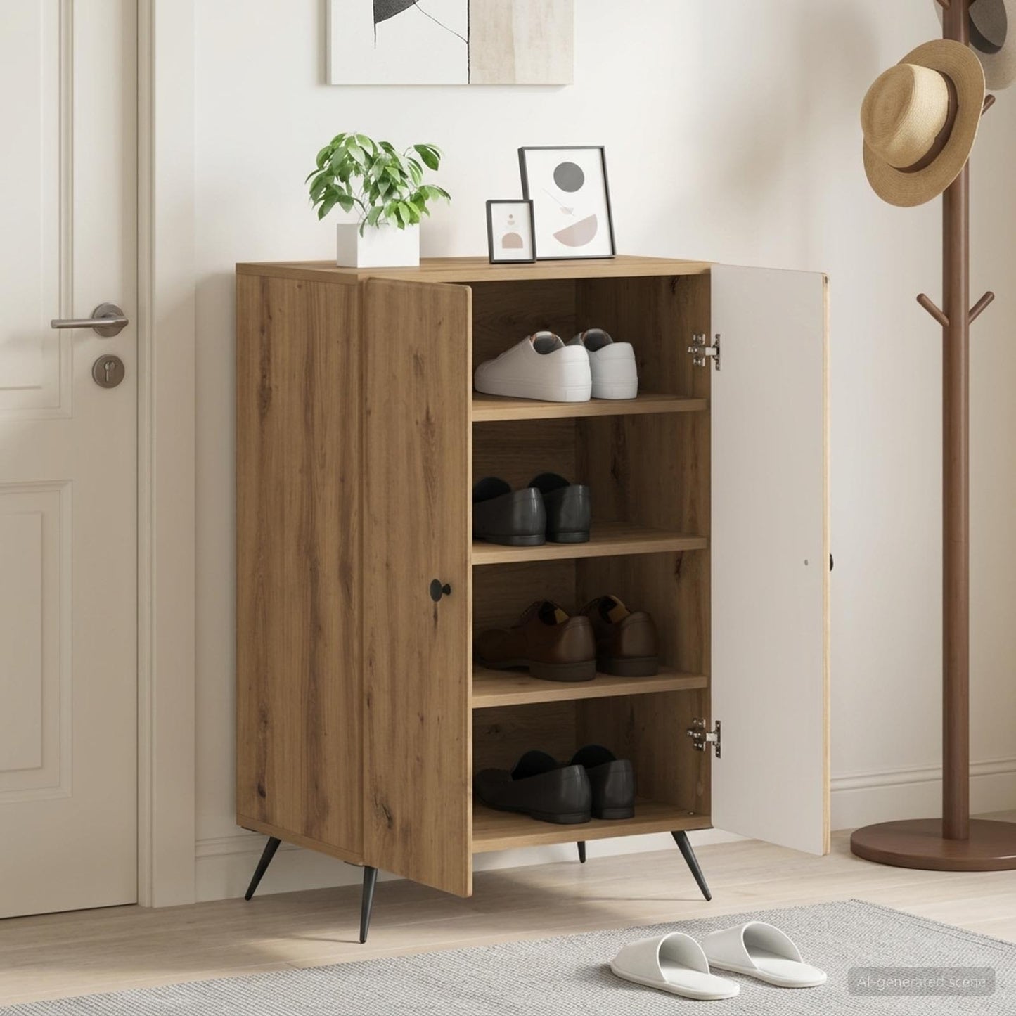 vidaXL Shoe Cabinet BREDA 59.5 x 39.5 x 90 cm Engineered Wood