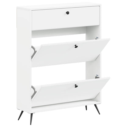 vidaXL Shoe Cabinet BREDA 78 x 24 x 103 cm Engineered Wood White