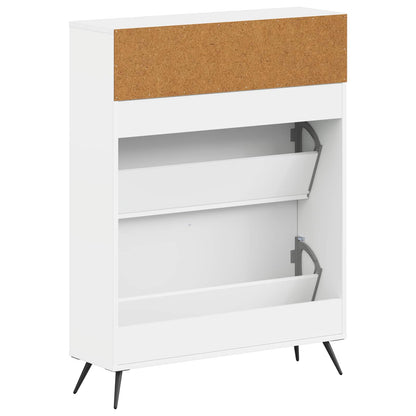 vidaXL Shoe Cabinet BREDA 78 x 24 x 103 cm Engineered Wood White