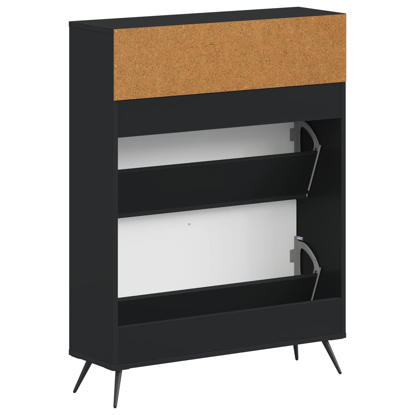 vidaXL Shoe Cabinet BREDA 78 x 24 x 103 cm Engineered Wood Black