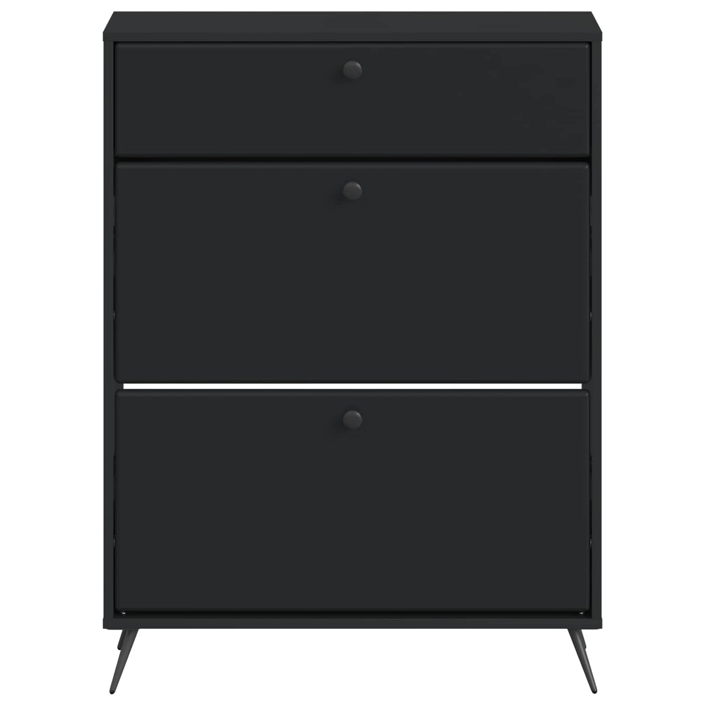 vidaXL Shoe Cabinet BREDA 78 x 24 x 103 cm Engineered Wood Black