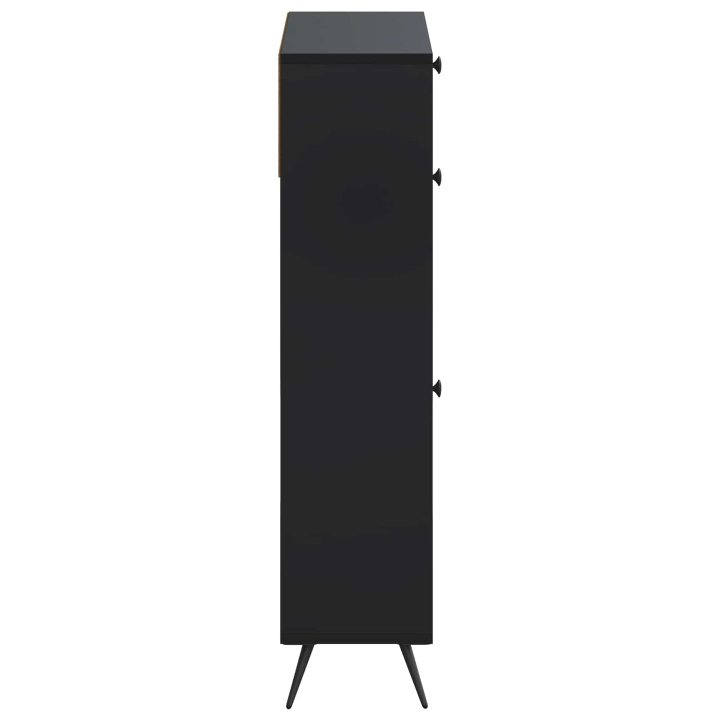 vidaXL Shoe Cabinet BREDA 78 x 24 x 103 cm Engineered Wood Black