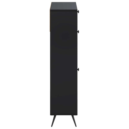 vidaXL Shoe Cabinet BREDA 78 x 24 x 103 cm Engineered Wood Black