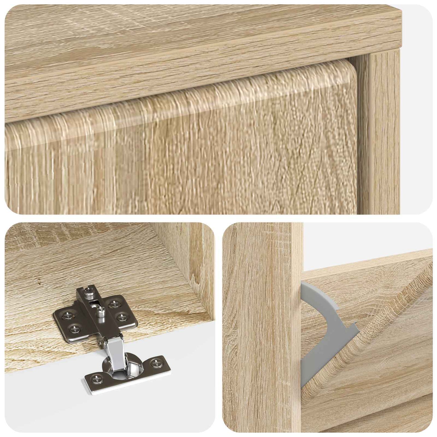 vidaXL Shoe Cabinet BREDA 78 x 24 x 103 cm Engineered Wood Sonoma Oak