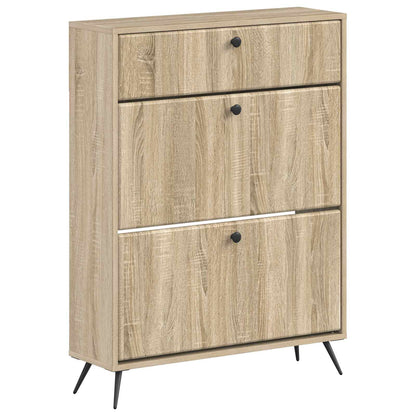 vidaXL Shoe Cabinet BREDA 78 x 24 x 103 cm Engineered Wood Sonoma Oak