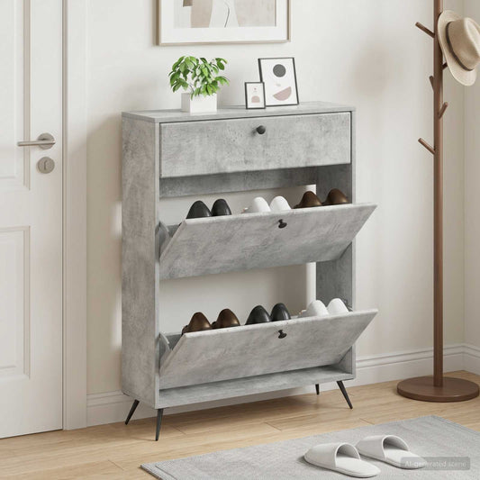 vidaXL Shoe Cabinet BREDA 78 x 24 x 103 cm Engineered Wood