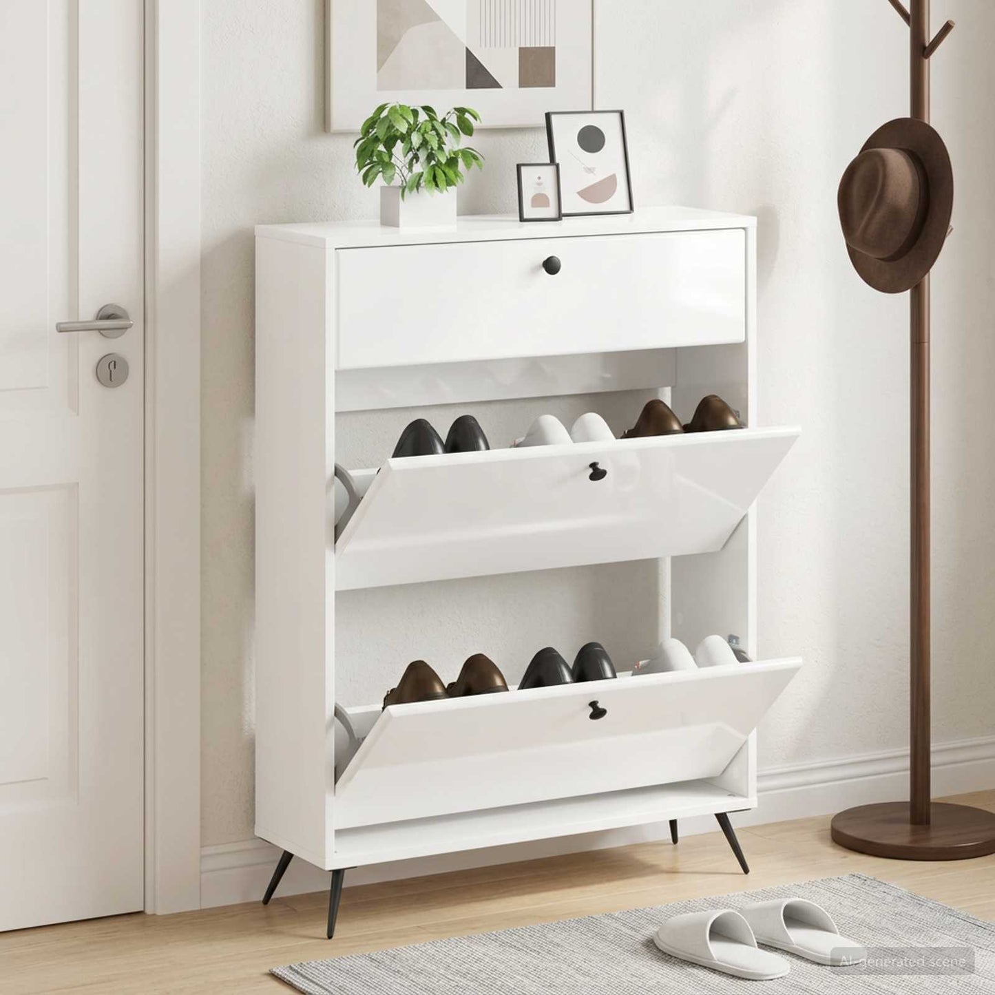 vidaXL Shoe Cabinet BREDA 78 x 24 x 103 cm Engineered Wood