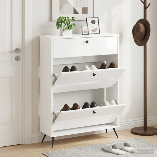 vidaXL Shoe Cabinet BREDA 78 x 24 x 103 cm Engineered Wood