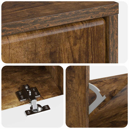 vidaXL Shoe Cabinet BREDA 78 x 24 x 103 cm Engineered Wood Smoked Oak