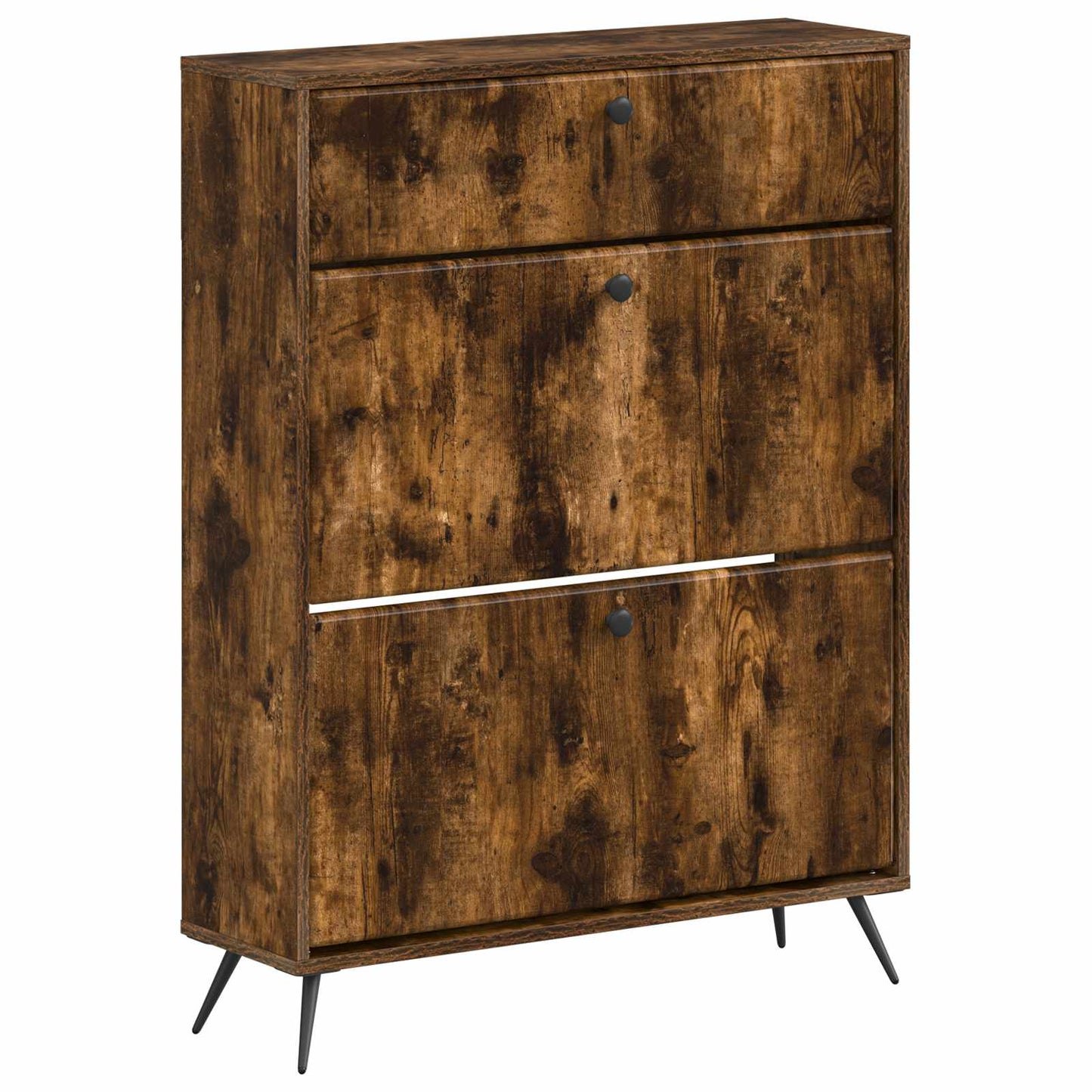 vidaXL Shoe Cabinet BREDA 78 x 24 x 103 cm Engineered Wood Smoked Oak