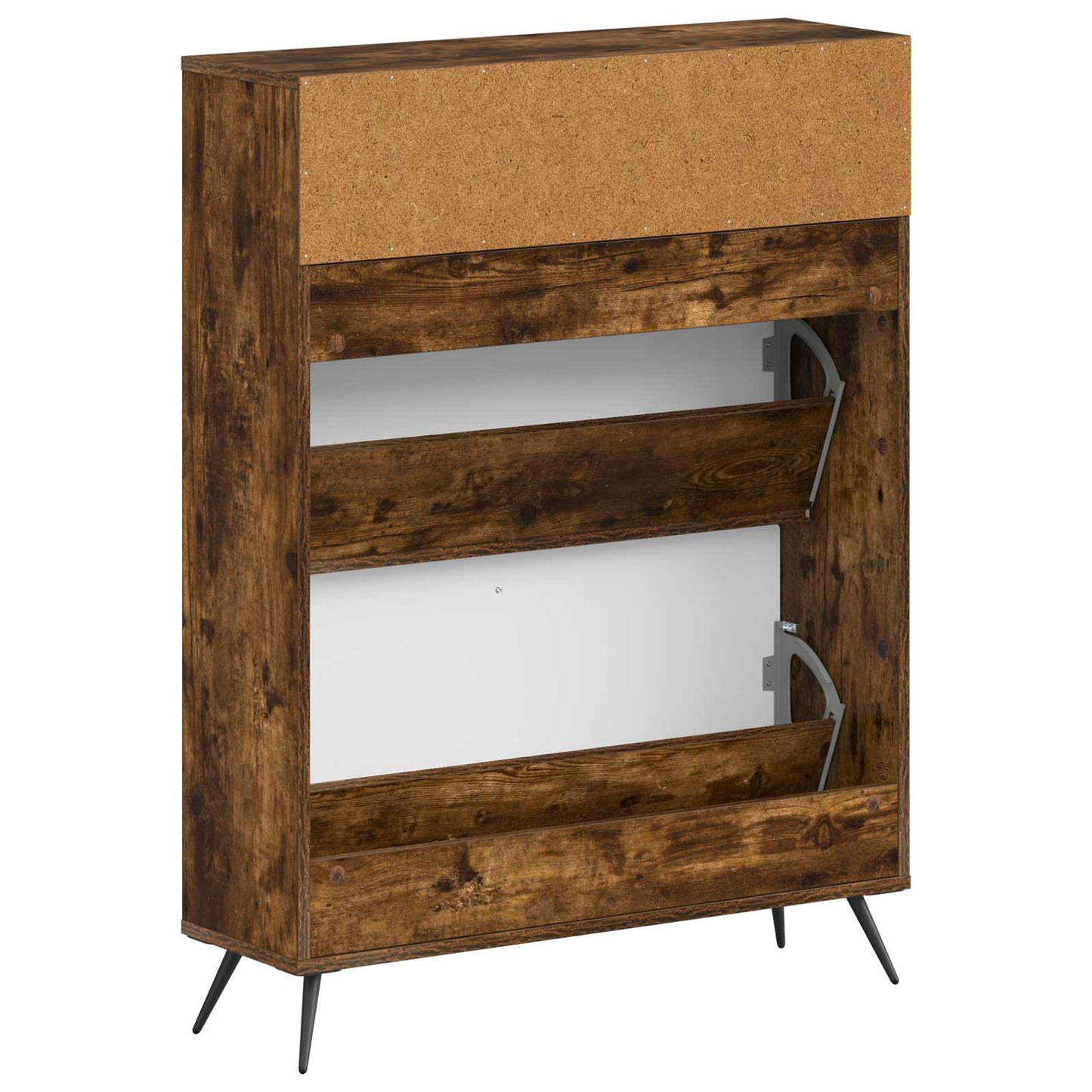vidaXL Shoe Cabinet BREDA 78 x 24 x 103 cm Engineered Wood Smoked Oak