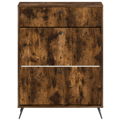 vidaXL Shoe Cabinet BREDA 78 x 24 x 103 cm Engineered Wood Smoked Oak