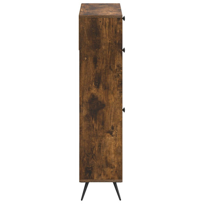 vidaXL Shoe Cabinet BREDA 78 x 24 x 103 cm Engineered Wood Smoked Oak