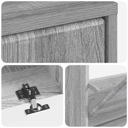 vidaXL Shoe Cabinet BREDA 78 x 24 x 103 cm Engineered Wood Grey Sonoma