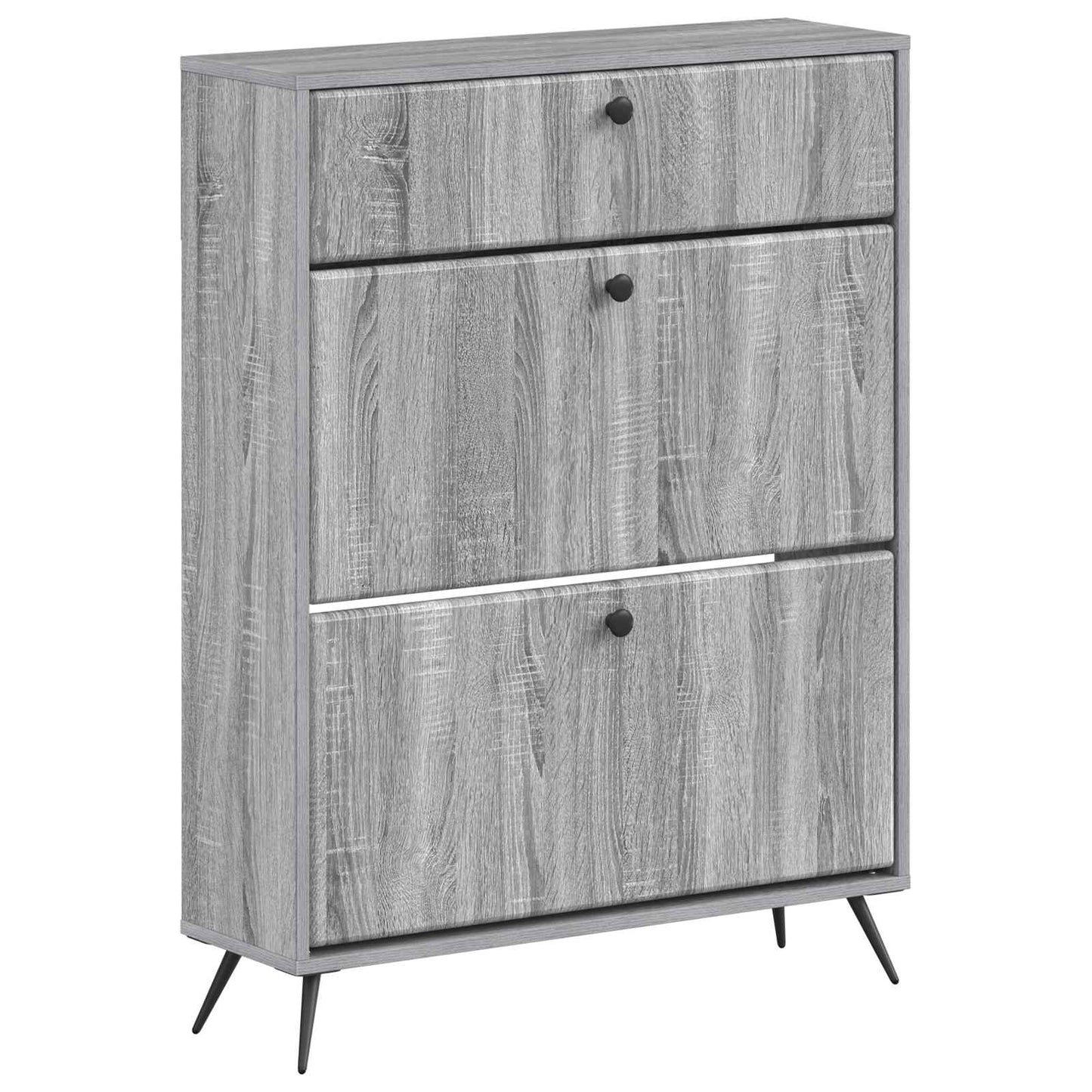 vidaXL Shoe Cabinet BREDA 78 x 24 x 103 cm Engineered Wood Grey Sonoma