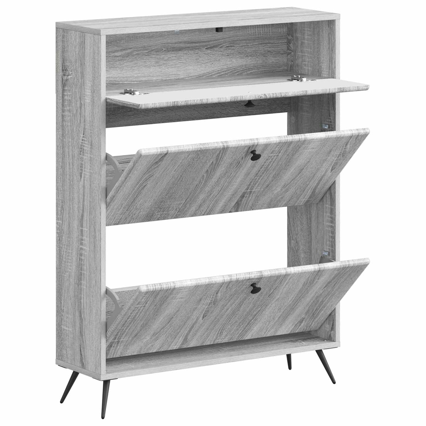 vidaXL Shoe Cabinet BREDA 78 x 24 x 103 cm Engineered Wood Grey Sonoma