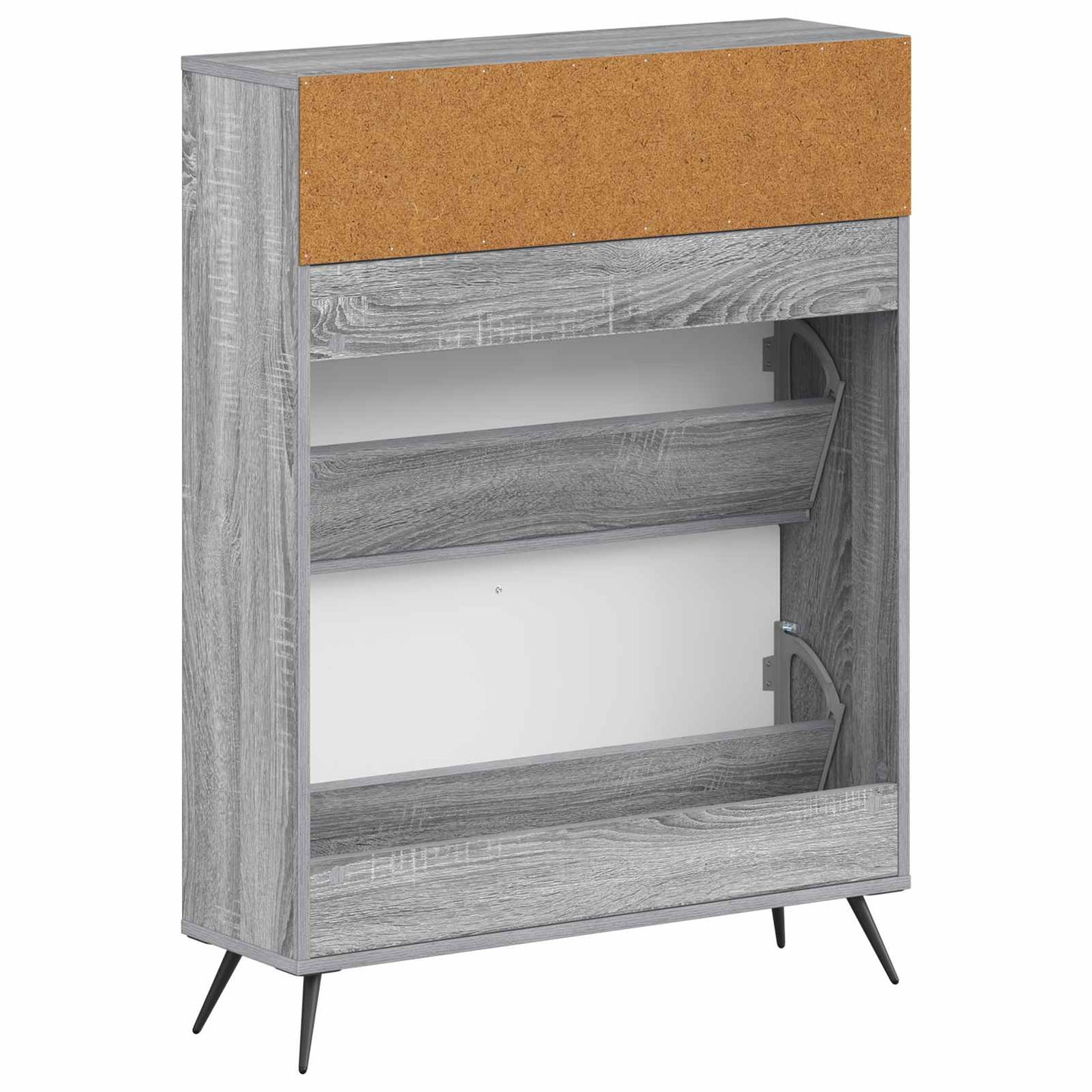 vidaXL Shoe Cabinet BREDA 78 x 24 x 103 cm Engineered Wood Grey Sonoma