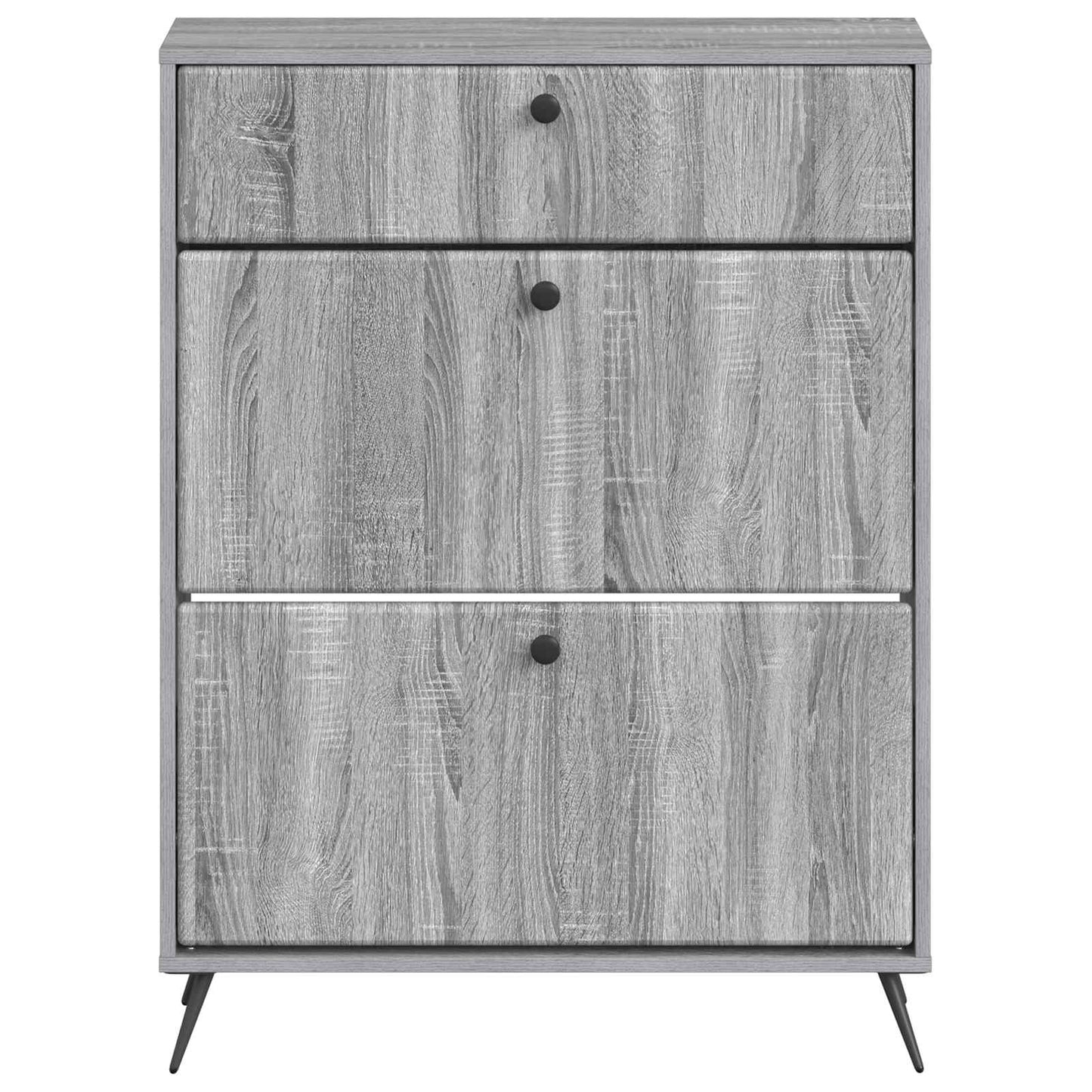 vidaXL Shoe Cabinet BREDA 78 x 24 x 103 cm Engineered Wood Grey Sonoma