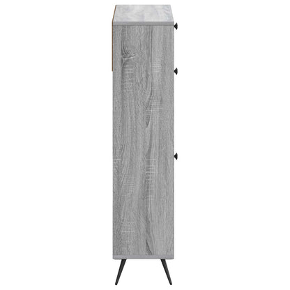 vidaXL Shoe Cabinet BREDA 78 x 24 x 103 cm Engineered Wood Grey Sonoma