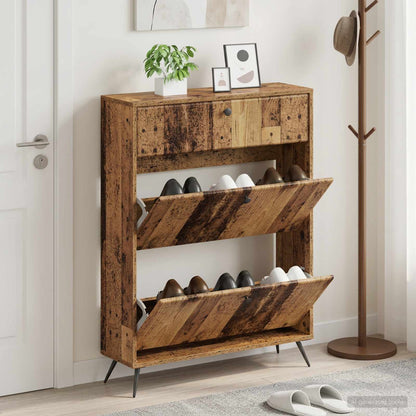 vidaXL Shoe Cabinet BREDA 78 x 24 x 103 cm Engineered Wood Old Wood