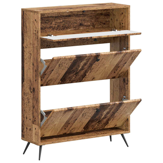 vidaXL Shoe Cabinet BREDA 78 x 24 x 103 cm Engineered Wood Old Wood