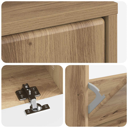vidaXL Shoe Cabinet BREDA 78 x 24 x 103 cm Engineered Wood Artisan Oak