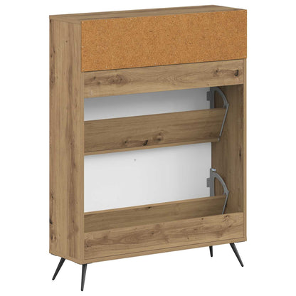 vidaXL Shoe Cabinet BREDA 78 x 24 x 103 cm Engineered Wood Artisan Oak