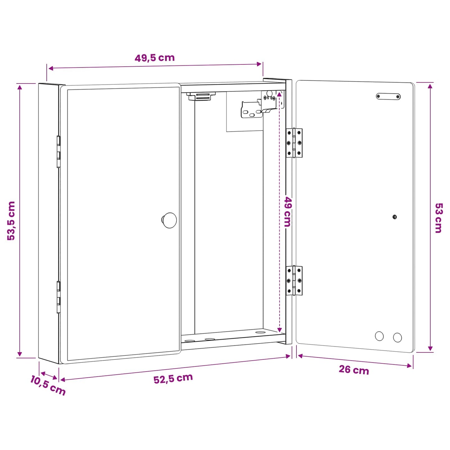 vidaXL Dartboard Cabinet BREDA Smoked Oak 52.5 x 10.5 x 53.5 cm