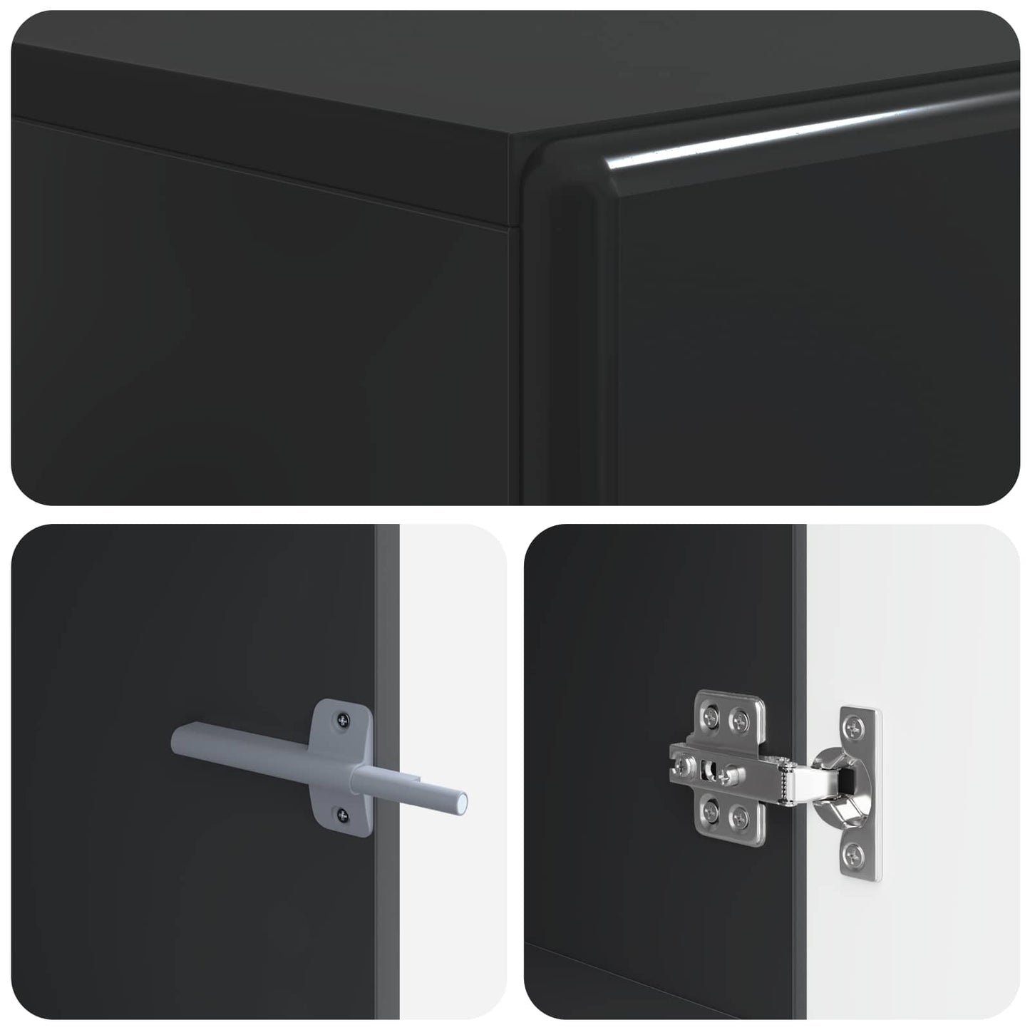 vidaXL TV Cabinet Black Engineered Wood