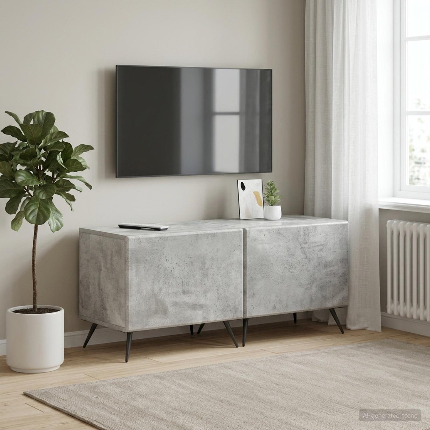vidaXL TV Cabinet Concrete Grey Engineered Wood