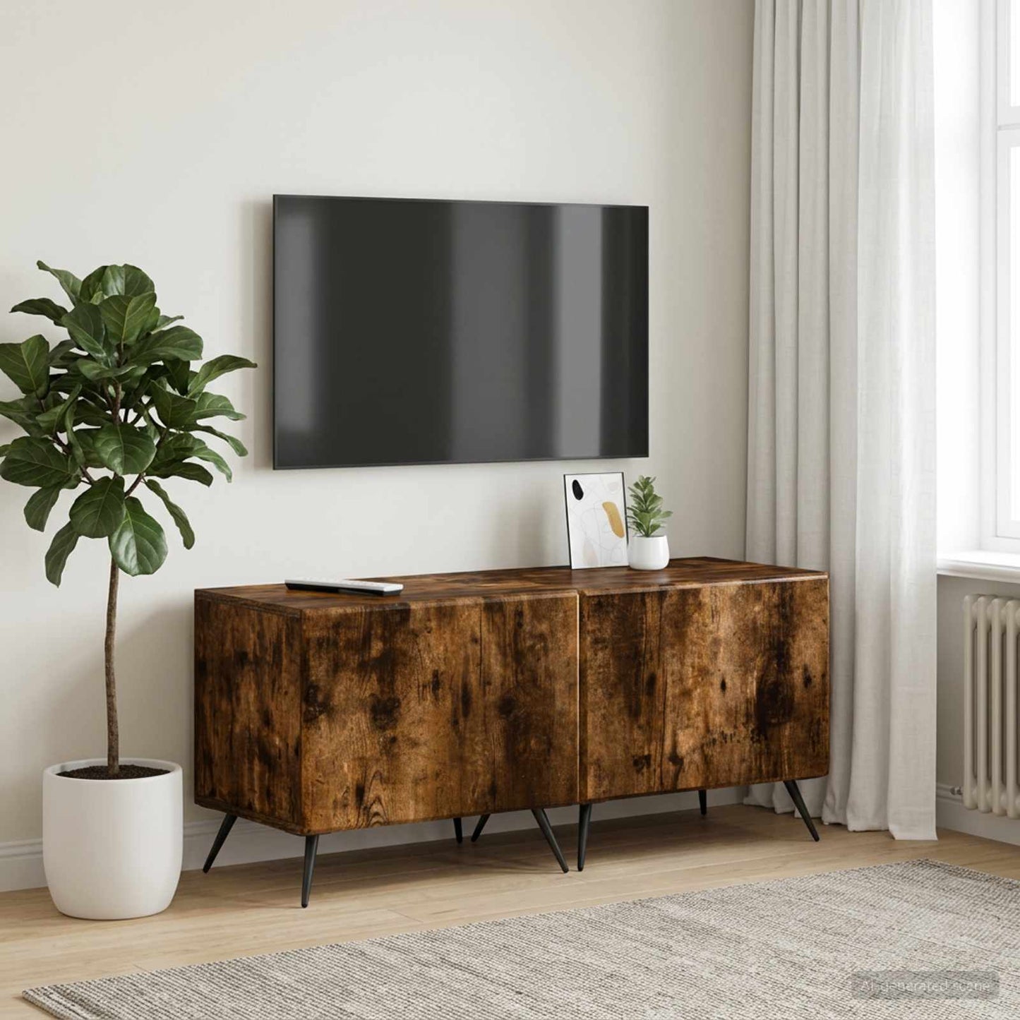 vidaXL TV Cabinet Smoked Oak Engineered Wood