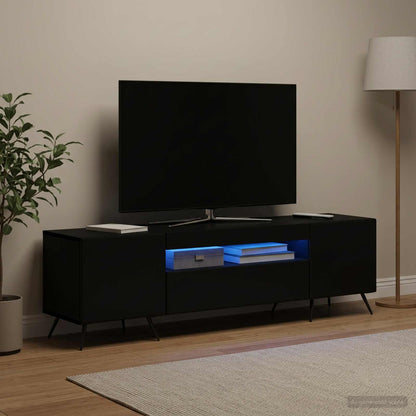 vidaXL LED TV Cabinet Black Engineered Wood