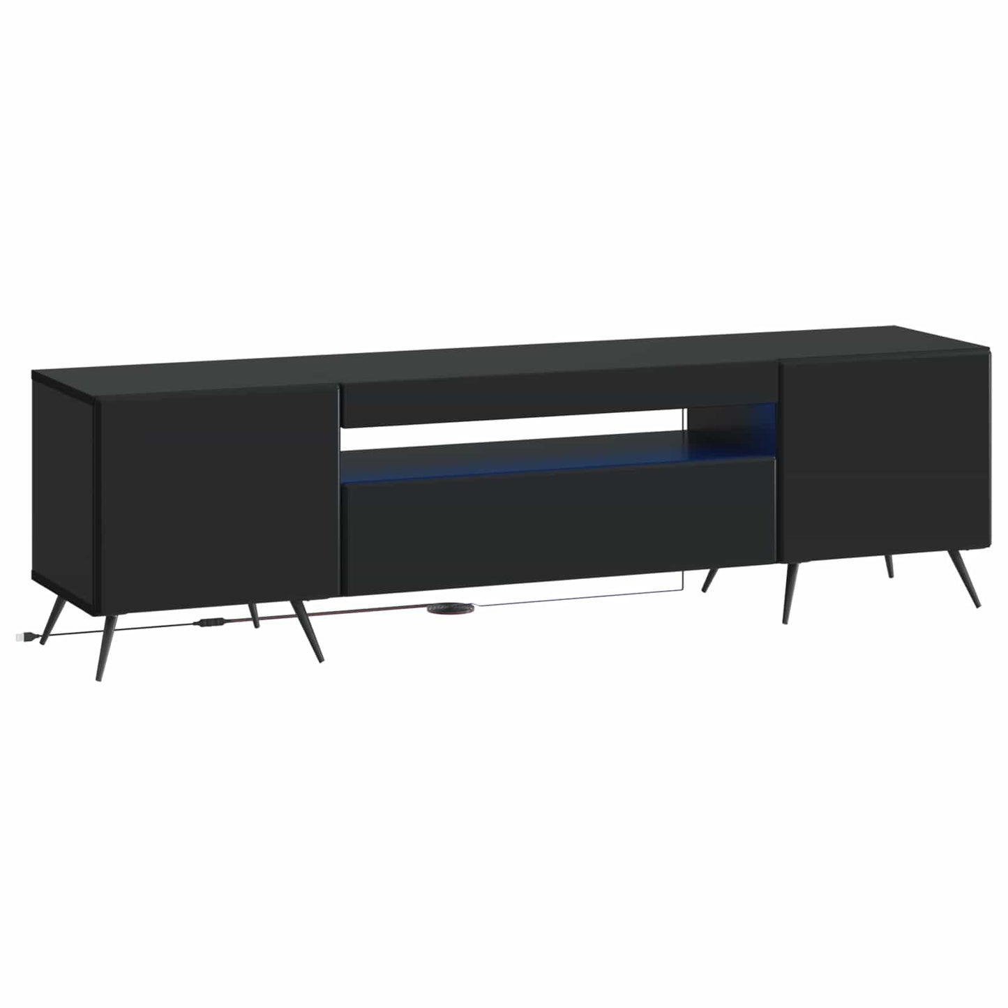 vidaXL LED TV Cabinet Black Engineered Wood