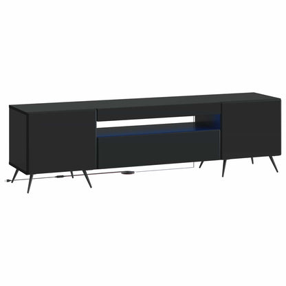 vidaXL LED TV Cabinet Black Engineered Wood