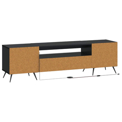 vidaXL LED TV Cabinet Black Engineered Wood