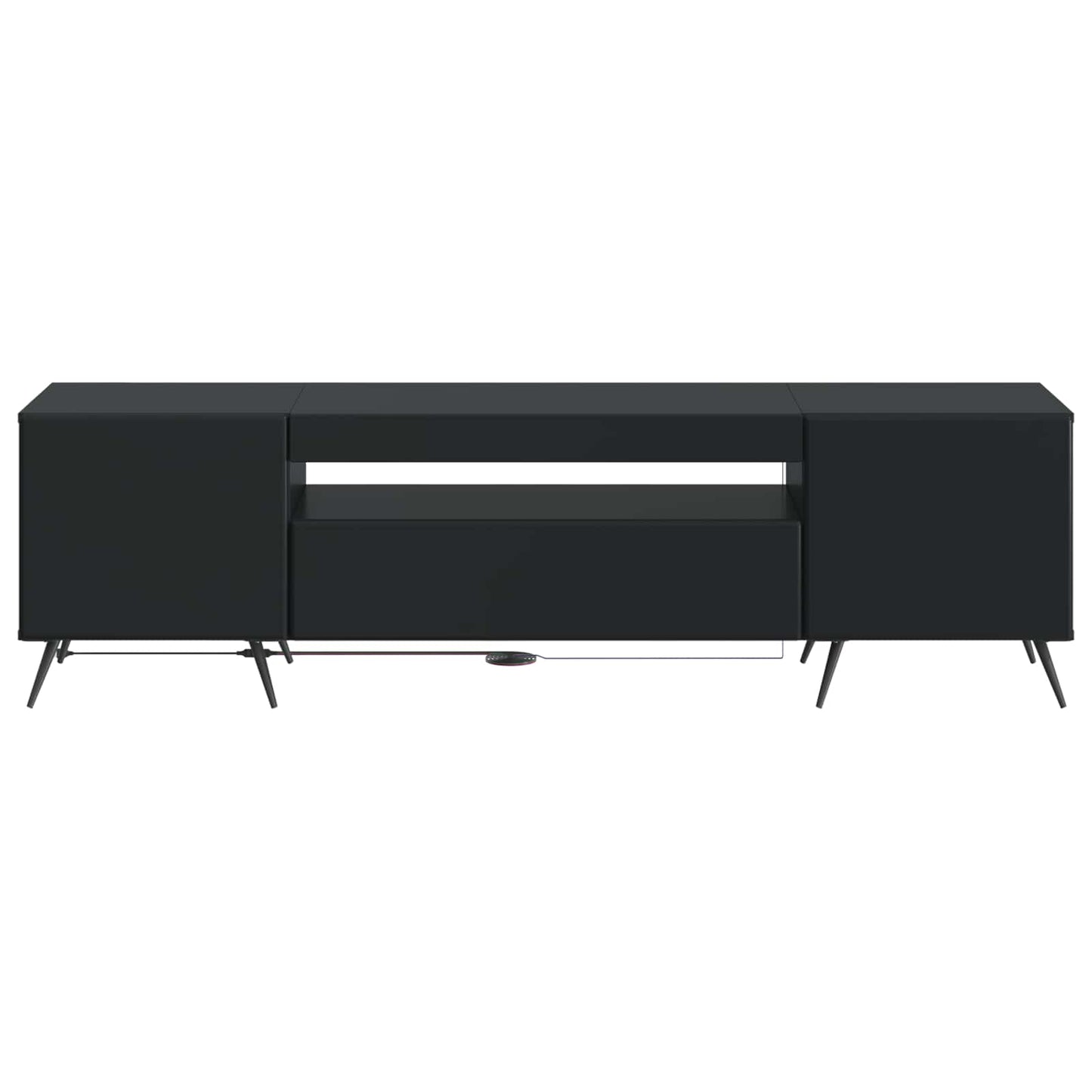 vidaXL LED TV Cabinet Black Engineered Wood