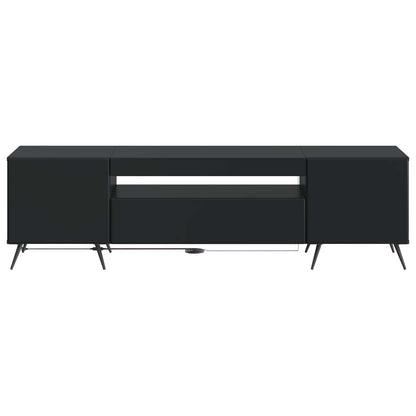 vidaXL LED TV Cabinet Black Engineered Wood